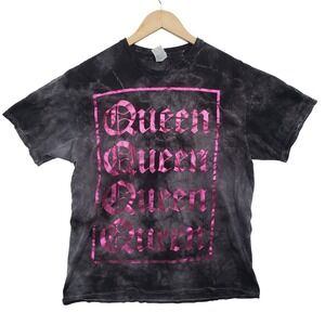 Delta Apparel Queen Tie Dye Graphic T Shirt Womens Large Y2K Goth Alt Grunge